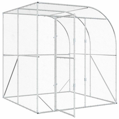 Chicken Coop Silver 200 x 200 x 215 cm Galvanised Steel