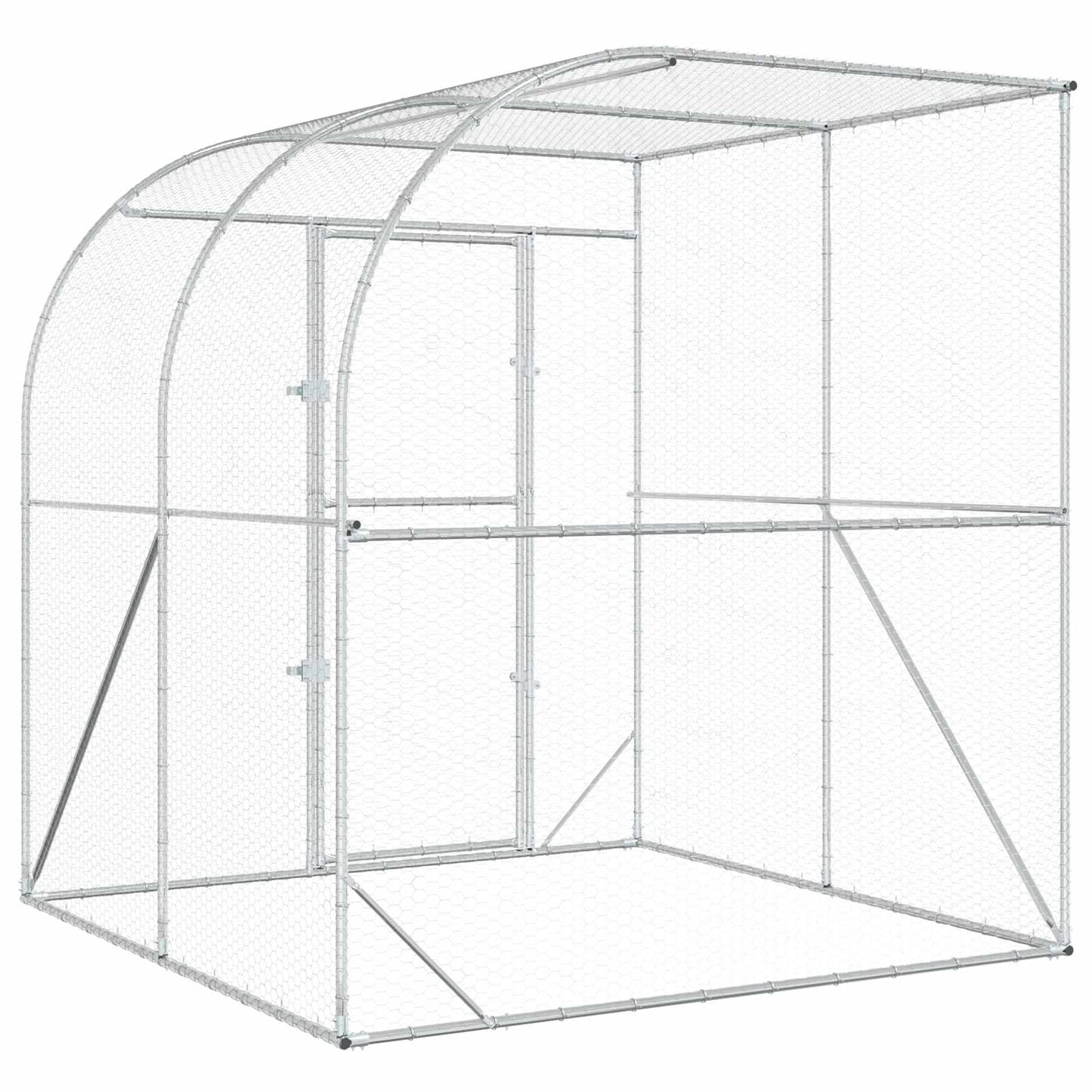 Chicken Coop Silver 200 x 200 x 215 cm Galvanised Steel