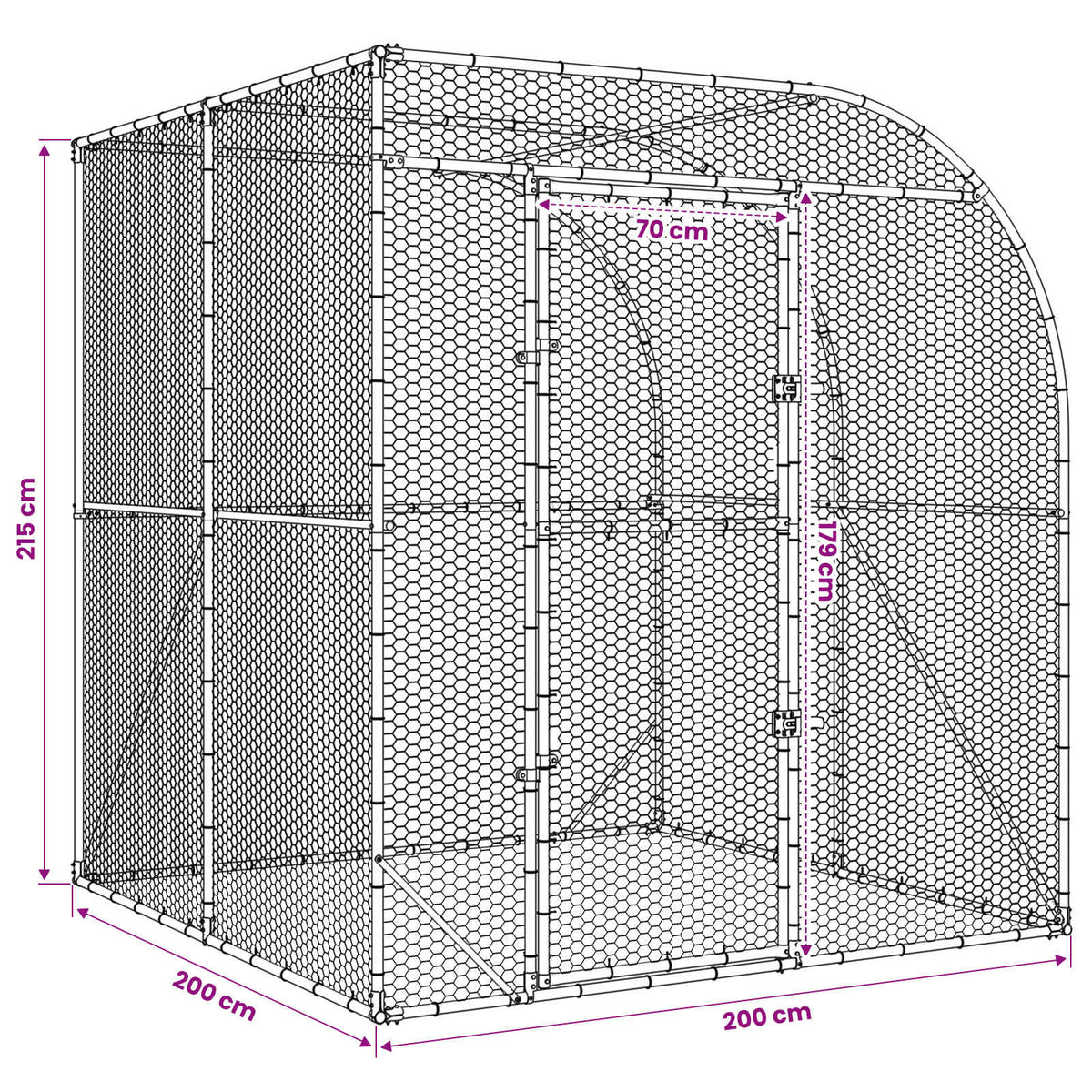 Chicken Coop Silver 200 x 200 x 215 cm Galvanised Steel