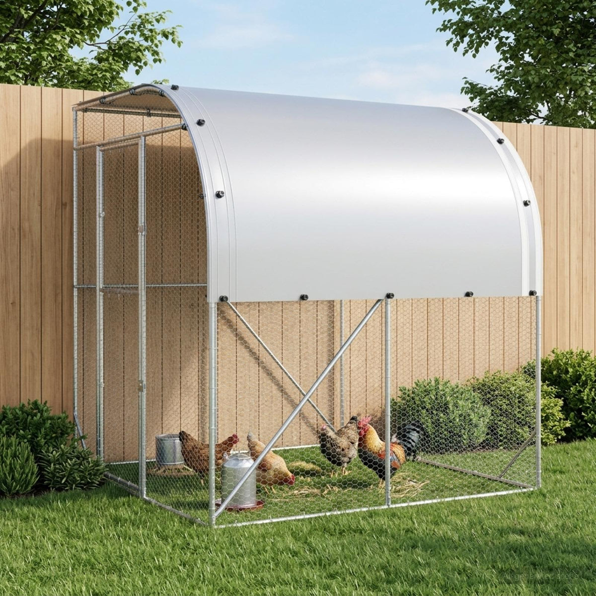 Chicken Coop Silver 200 x 200 x 215 cm Galvanised Steel