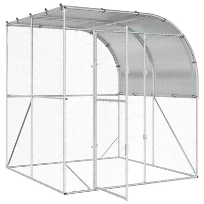 Chicken Coop Silver 200 x 200 x 215 cm Galvanised Steel