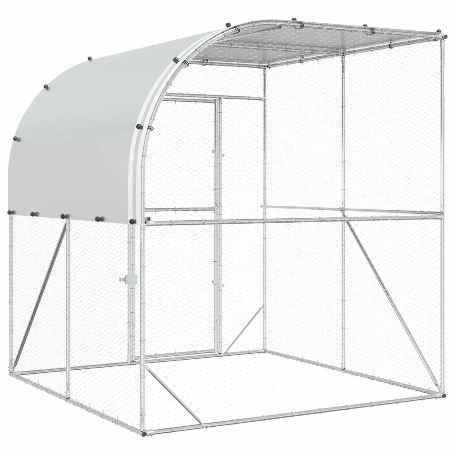 Chicken Coop Silver 200 x 200 x 215 cm Galvanised Steel