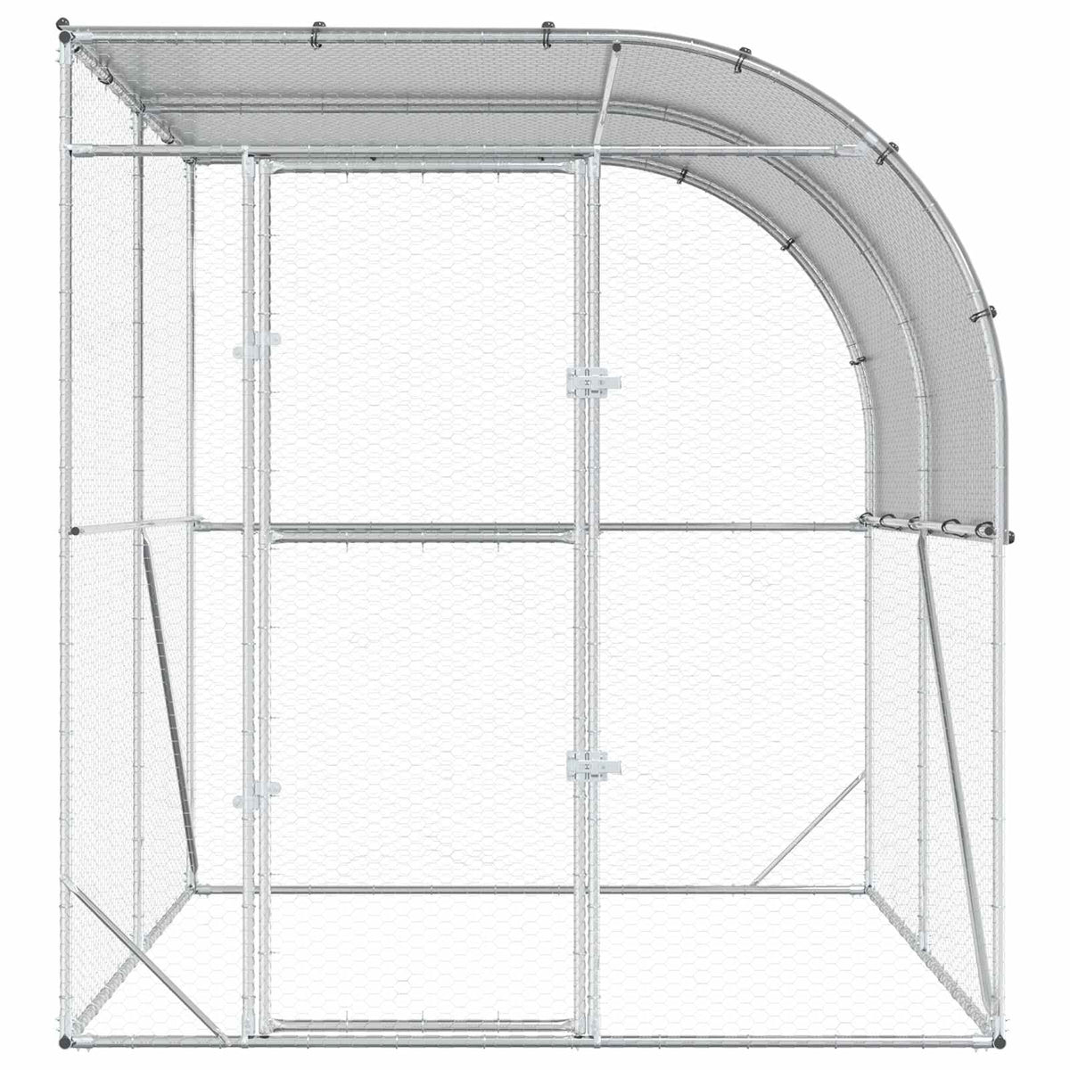 Chicken Coop Silver 200 x 200 x 215 cm Galvanised Steel