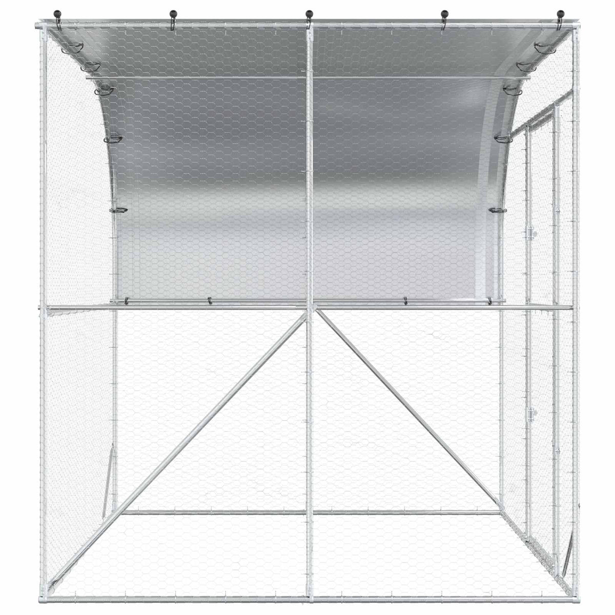 Chicken Coop Silver 200 x 200 x 215 cm Galvanised Steel