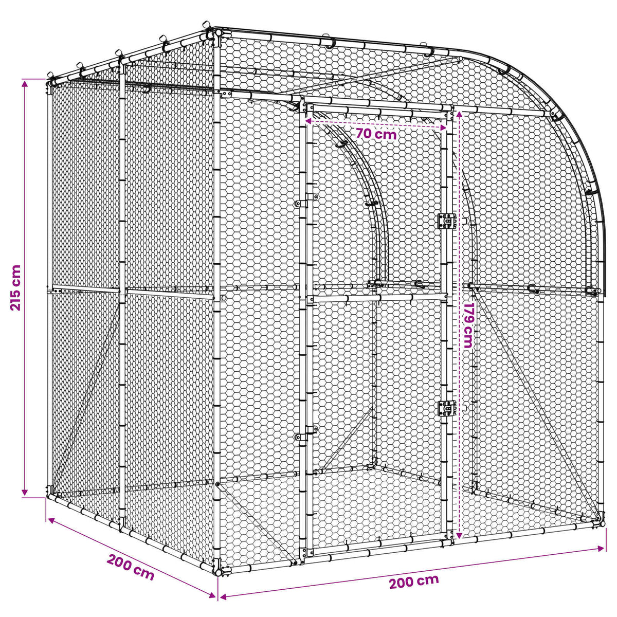 Chicken Coop Silver 200 x 200 x 215 cm Galvanised Steel