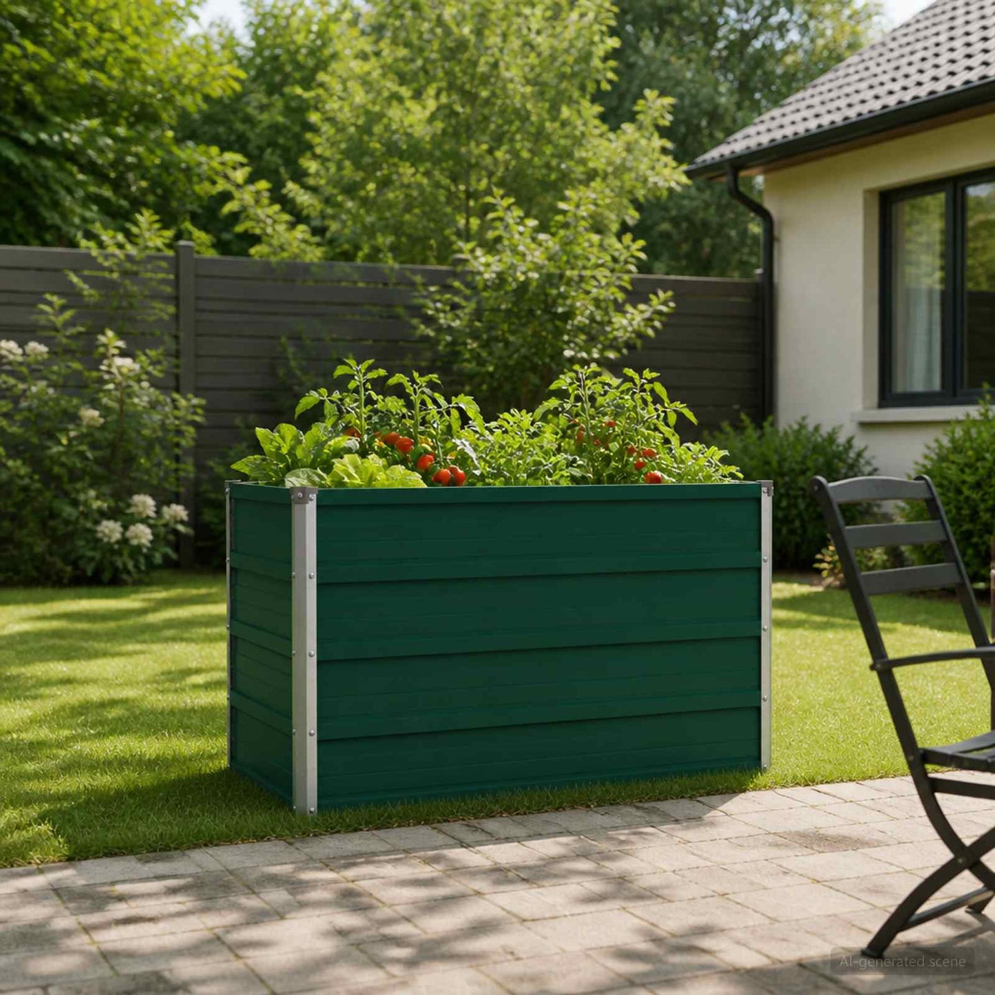 Raised Garden Bed Green 100 x 40 x 55 cm cold-rolled steeel