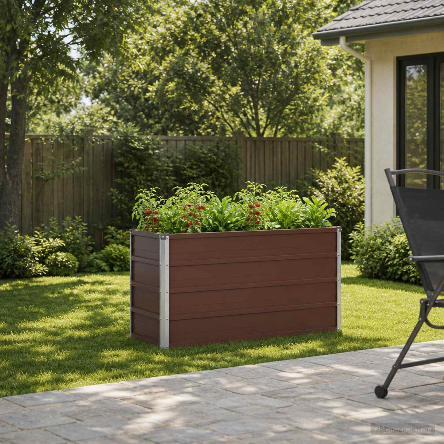 Raised Garden Bed Brown 100 x 40 x 55 cm cold-rolled steel