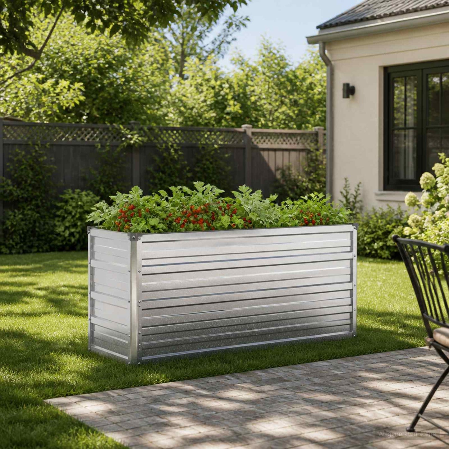 Raised Garden Bed Silver 100 x 40 x 55 cm galvanized