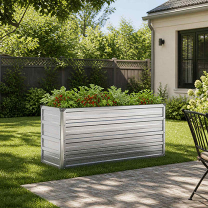 Raised Garden Bed Silver 100 x 40 x 55 cm galvanized