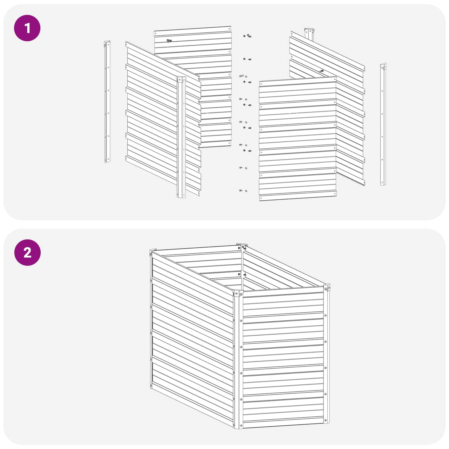 Raised Garden Bed Ivory 100 x 40 x 55 cm cold-rolled steel