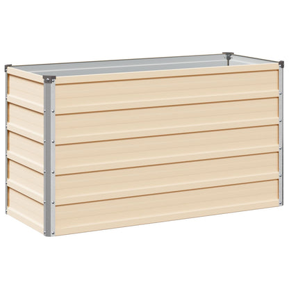 Raised Garden Bed Ivory 100 x 40 x 55 cm cold-rolled steel