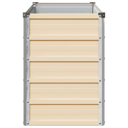 Raised Garden Bed Ivory 100 x 40 x 55 cm cold-rolled steel
