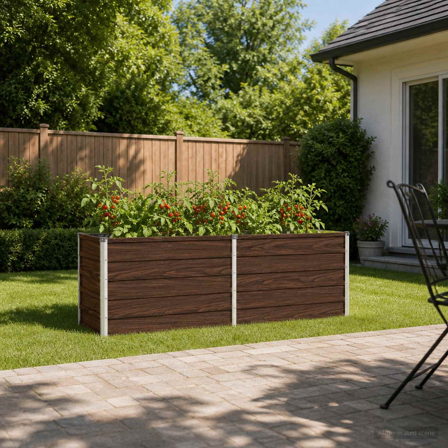 Raised Garden Bed Black 160 x 40 x 55 cm cold-rolled steel