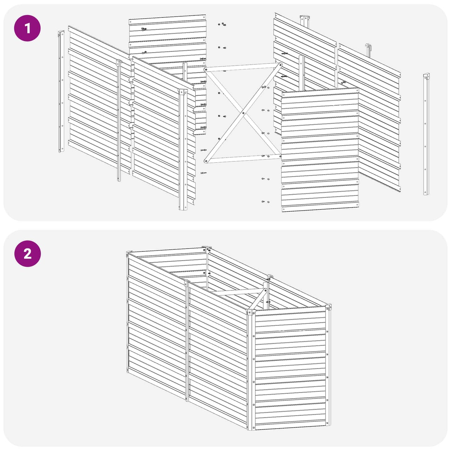 Raised Garden Bed Silver 160 x 40 x 55 cm galvanized