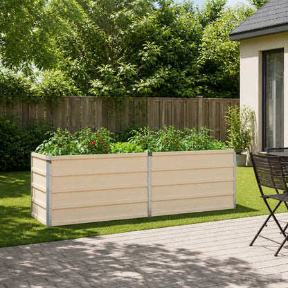 Raised Garden Bed Ivory 160 x 40 x 55 cm cold-rolled steel