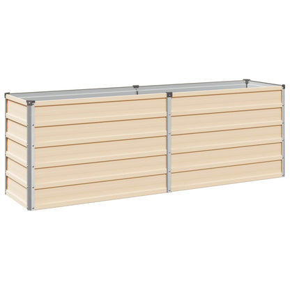 Raised Garden Bed Ivory 160 x 40 x 55 cm cold-rolled steel