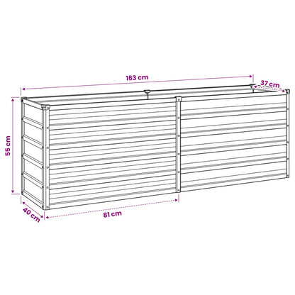 Raised Garden Bed Ivory 160 x 40 x 55 cm cold-rolled steel