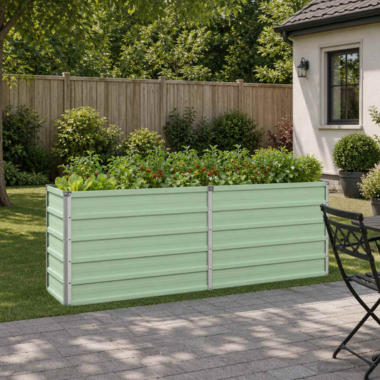 Raised Garden Bed Pastel Green 160 x 40 x 55 cm