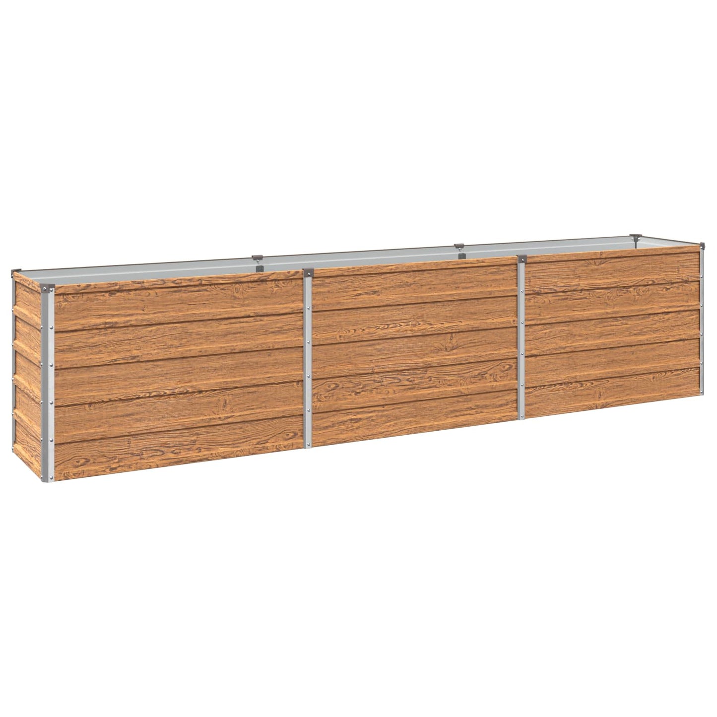 Raised Garden Bed Wood Brown 240 x 40 x 55 cm cold-rolled steel