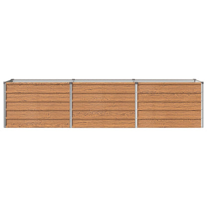 Raised Garden Bed Wood Brown 240 x 40 x 55 cm cold-rolled steel