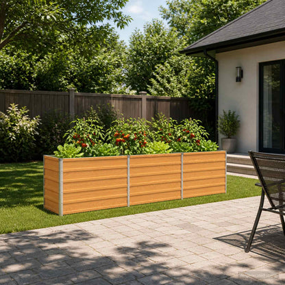 Raised Garden Bed Natural 240 x 40 x 55 cm cold-rolled steel
