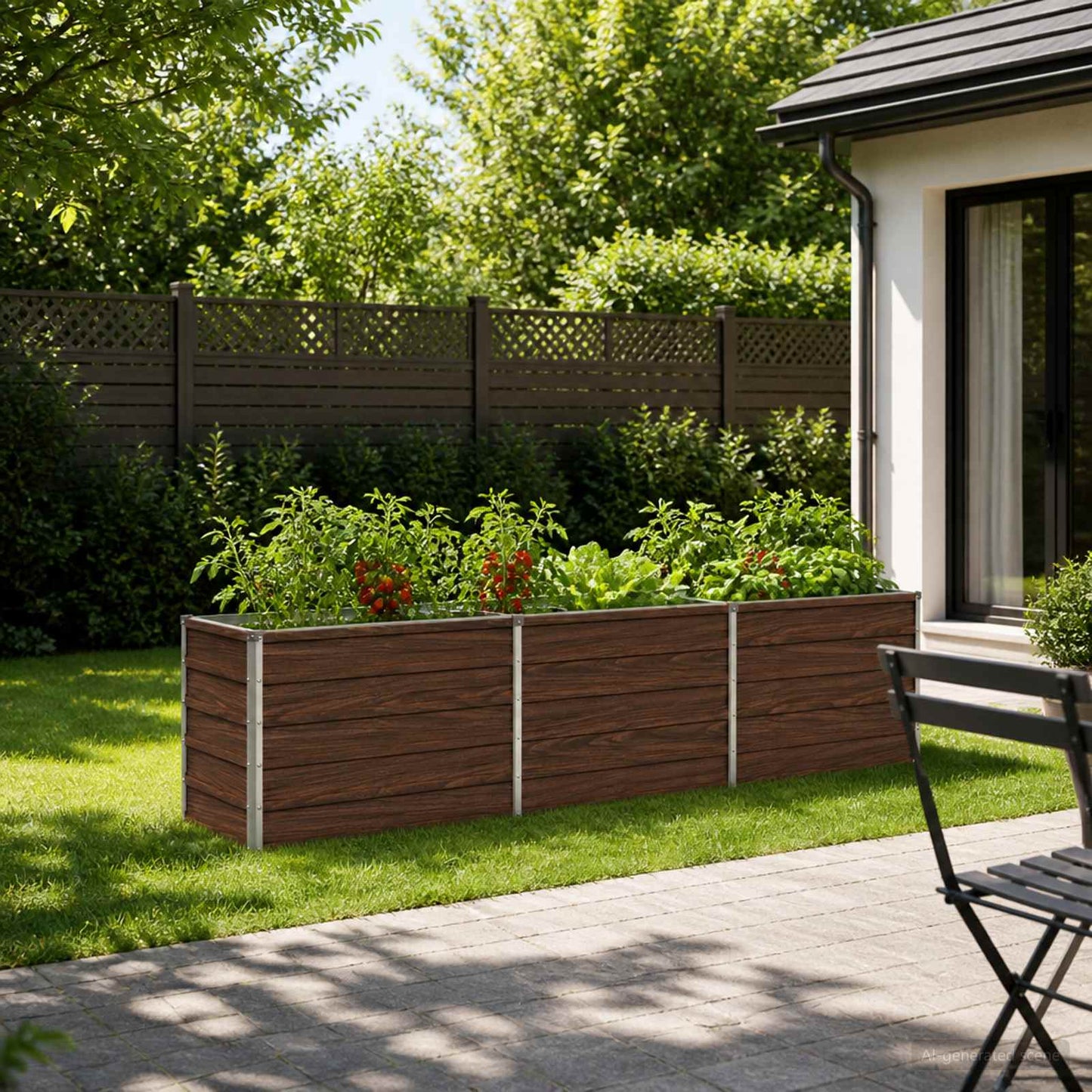 Raised Garden Bed Black 240 x 40 x 55 cm cold-rolled steel