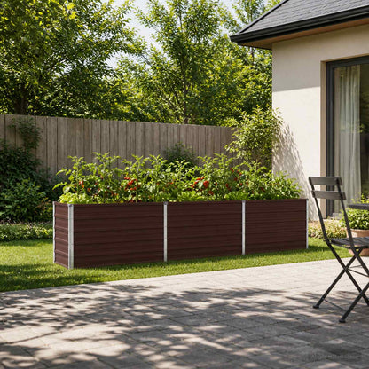 Raised Garden Bed Brown 240 x 40 x 55 cm cold-rolled steel