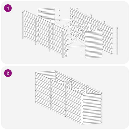 Raised Garden Bed Silver 240 x 40 x 55 cm galvanized