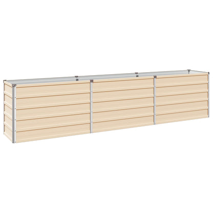 Raised Garden Bed Ivory 240 x 40 x 55 cm cold-rolled steel