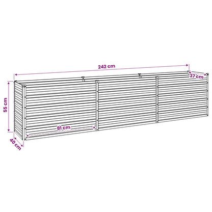 Raised Garden Bed Ivory 240 x 40 x 55 cm cold-rolled steel