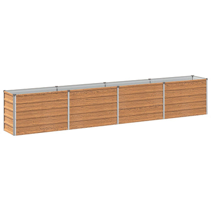 Raised Garden Bed Wood Brown 320 x 40 x 55 cm cold-rolled steel