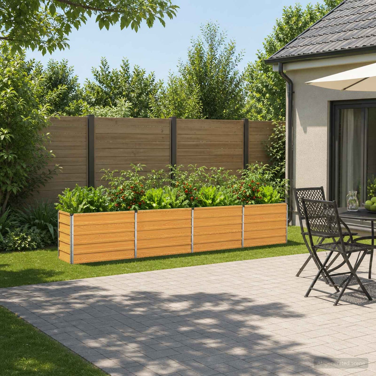 Raised Garden Bed Natural 320 x 40 x 55 cm cold-rolled steel