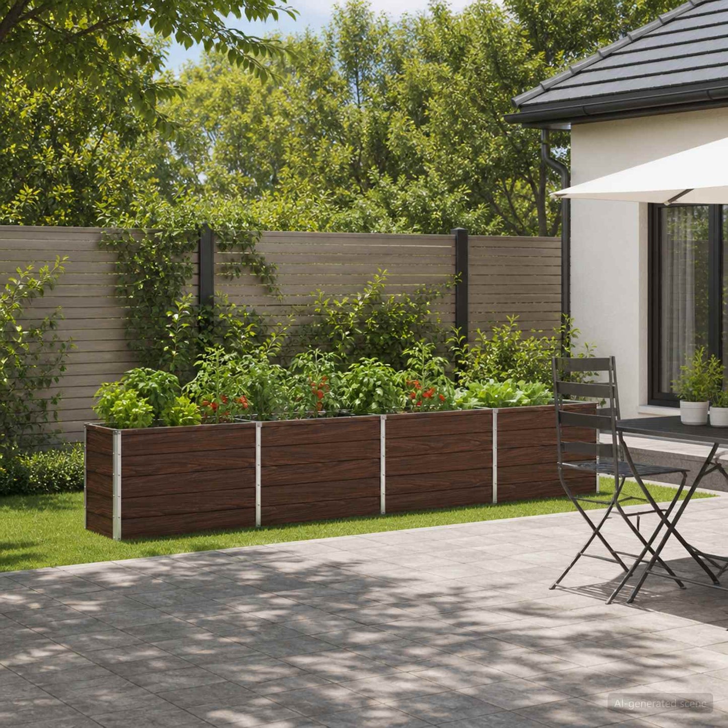Raised Garden Bed Black 320 x 40 x 55 cm cold-rolled steel