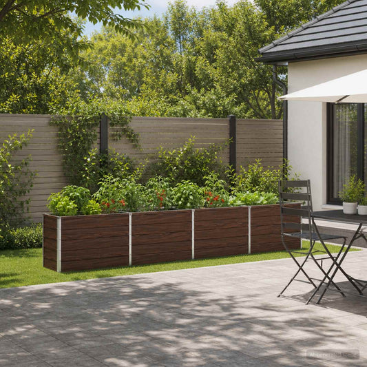 Raised Garden Bed Black 320 x 40 x 55 cm cold-rolled steel