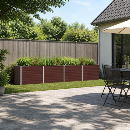 Raised Garden Bed Brown 320 x 40 x 55 cm cold-rolled steel
