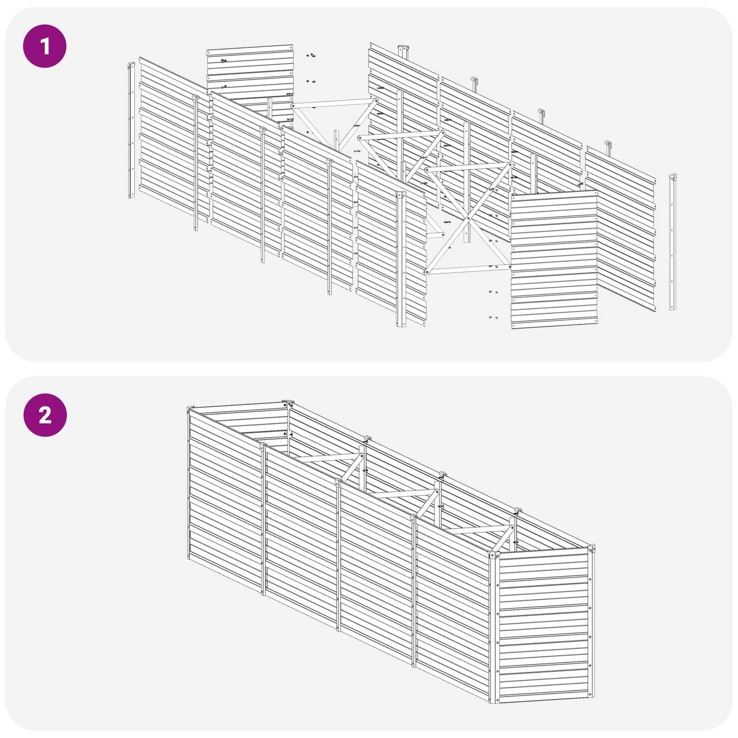 Raised Garden Bed Silver 320 x 40 x 55 cm galvanized