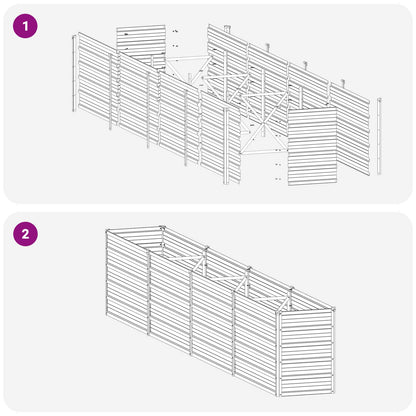 Raised Garden Bed Silver 320 x 40 x 55 cm galvanized