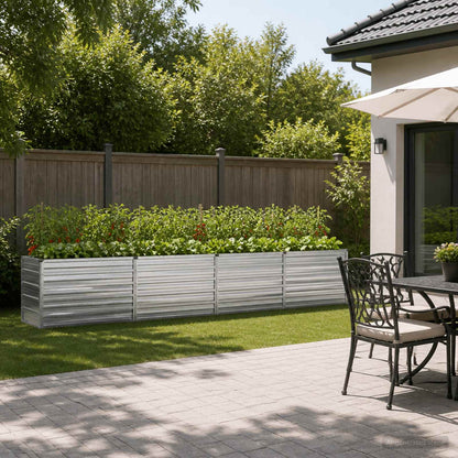 Raised Garden Bed Silver 320 x 40 x 55 cm galvanized