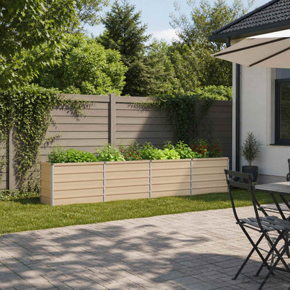 Raised Garden Bed Ivory 320 x 40 x 55 cm cold-rolled steel