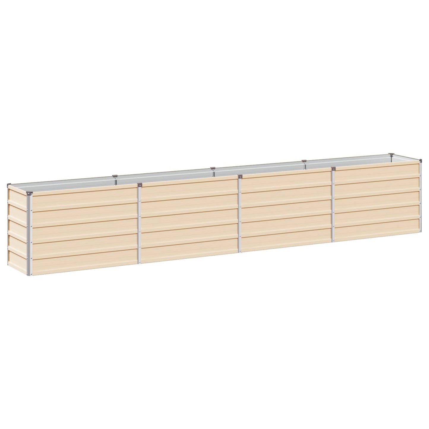 Raised Garden Bed Ivory 320 x 40 x 55 cm cold-rolled steel