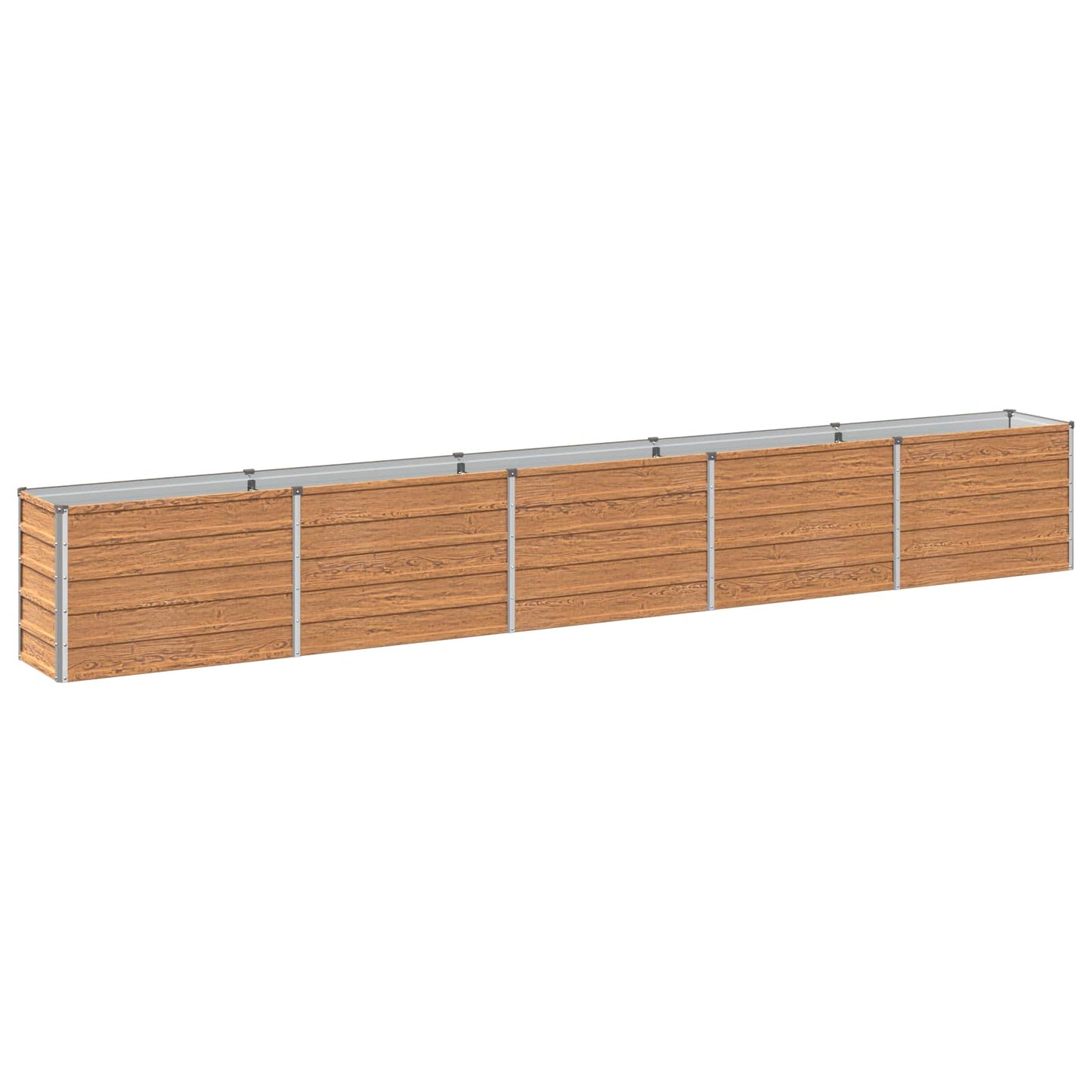 Raised Garden Bed Wood Brown 400 x 40 x 55 cm cold-rolled steel