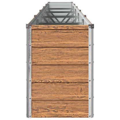 Raised Garden Bed Wood Brown 400 x 40 x 55 cm cold-rolled steel