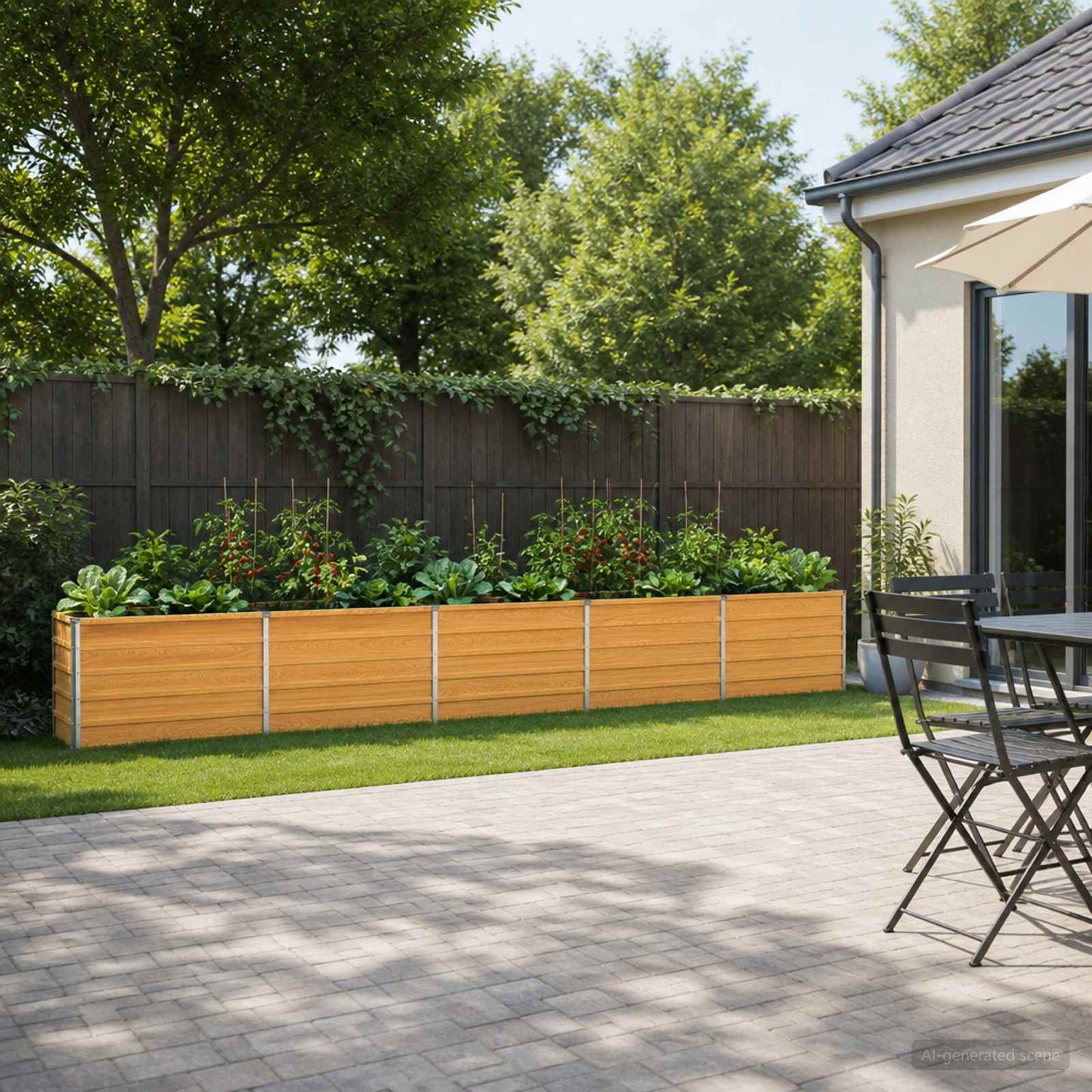 Raised Garden Bed Natural 400 x 40 x 55 cm cold-rolled steel