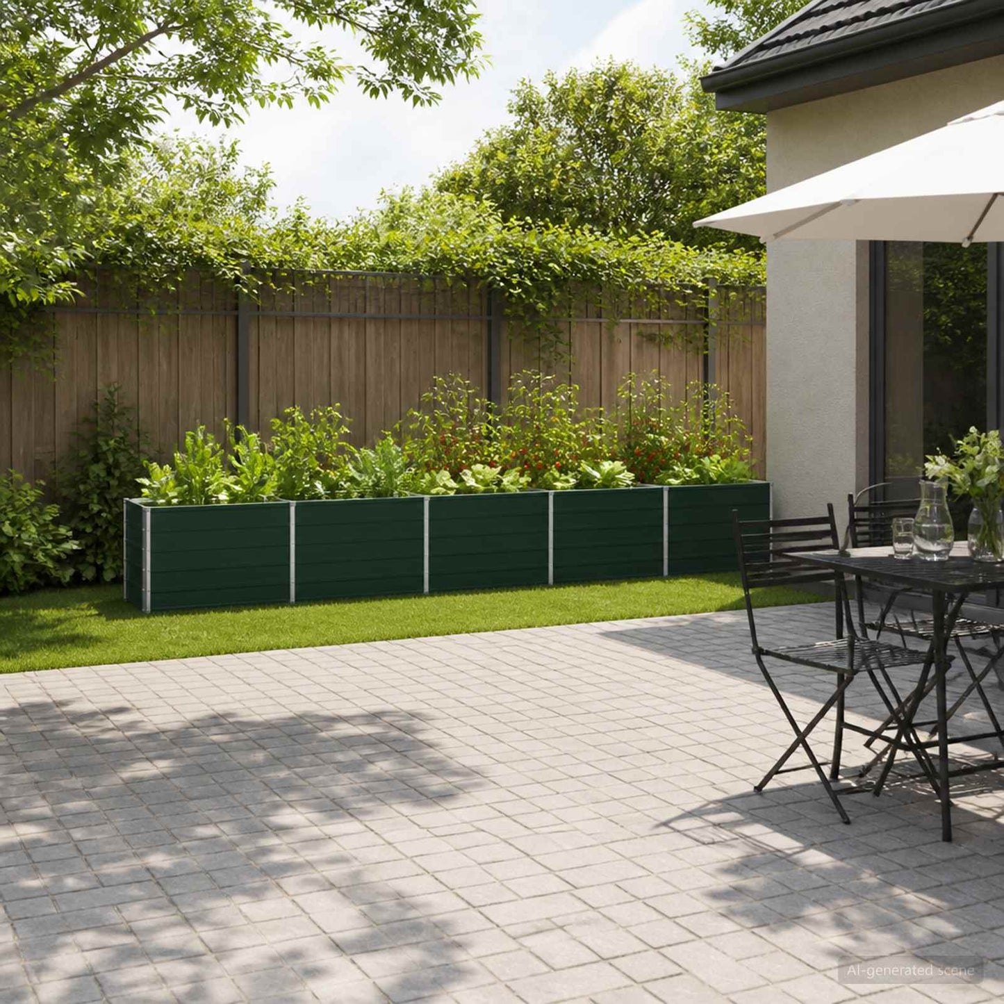 Raised Garden Bed Green 400 x 40 x 55 cm Galvanized steel