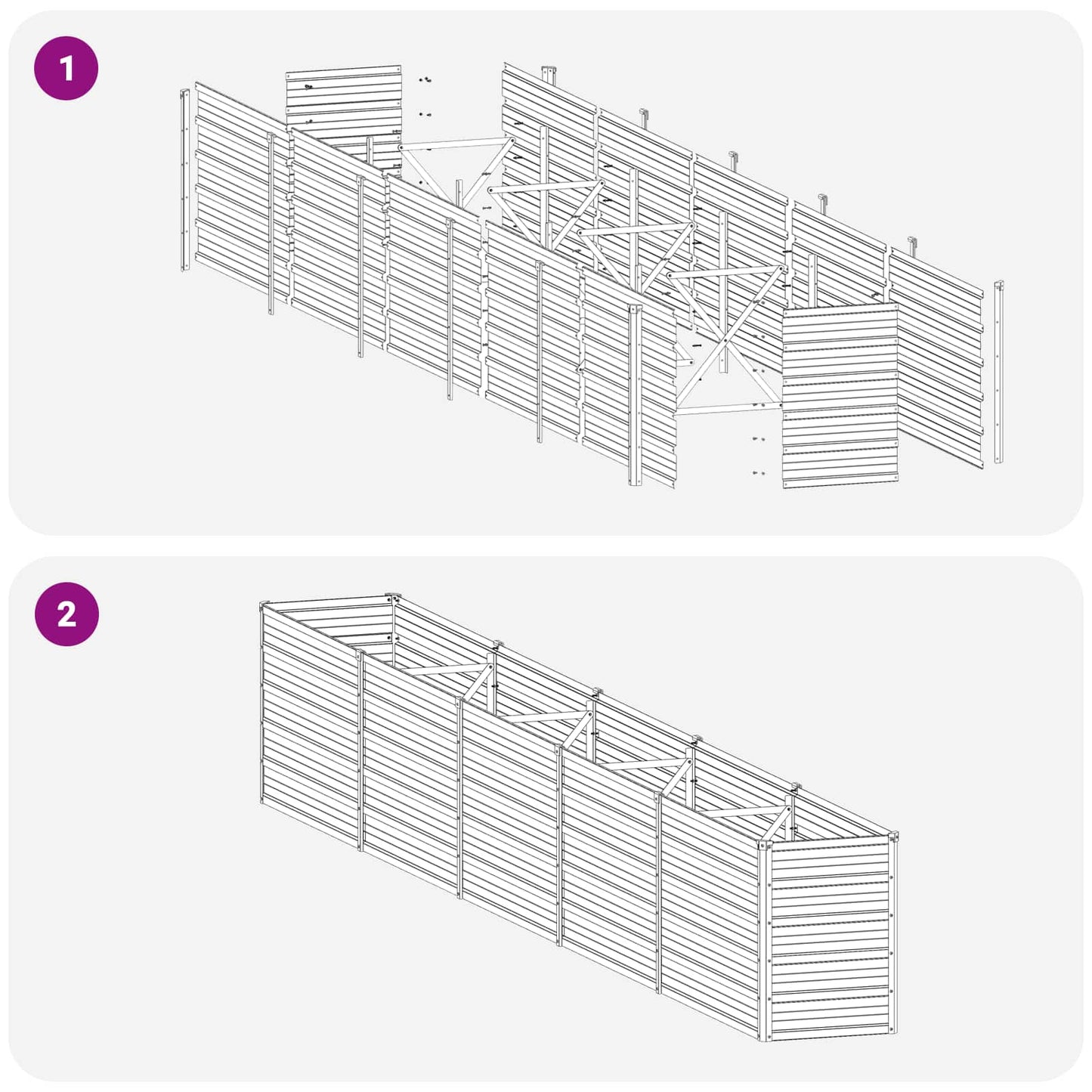 Raised Garden Bed Brown 400 x 40 x 55 cm cold-rolled steel
