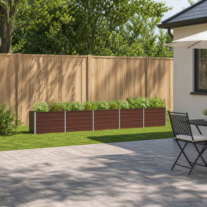 Raised Garden Bed Brown 400 x 40 x 55 cm cold-rolled steel