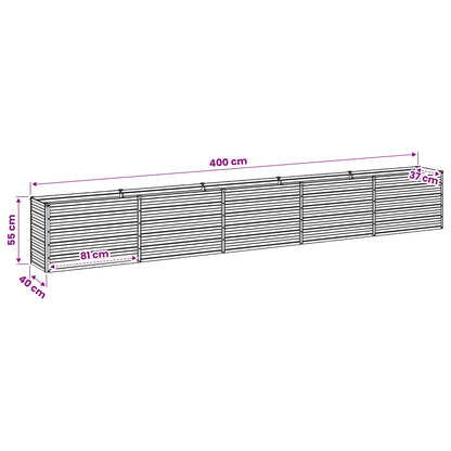 Raised Garden Bed Silver 400 x 40 x 55 cm galvanized