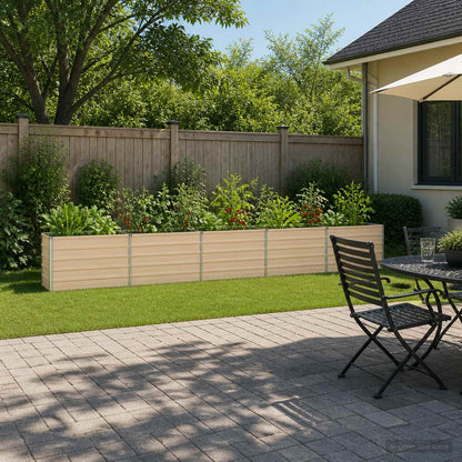 Raised Garden Bed Ivory 400 x 40 x 55 cm cold-rolled steel