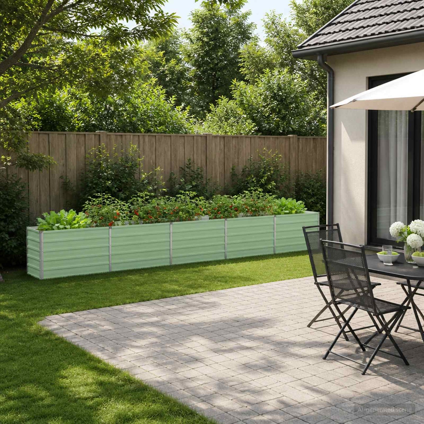 Raised Garden Bed Pastel Green 400 x 40 x 55 cm