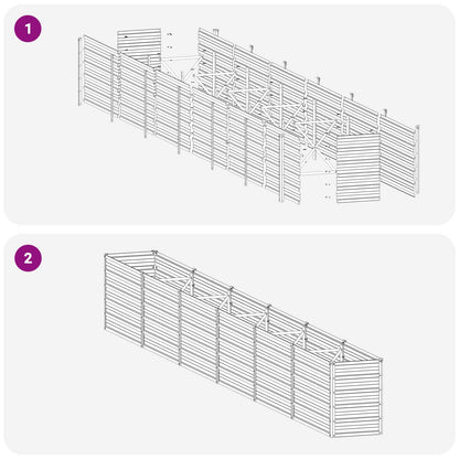 Raised Garden Bed Silver 480 x 40 x 55 cm galvanized